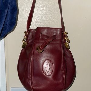Preloved Burgundy Must De Cartier Paris Bucket Bag